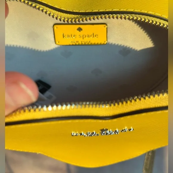 Kate Spade Love Shack mini Mango Ice Yellow, heart Crossbody - Picture 5 of 6